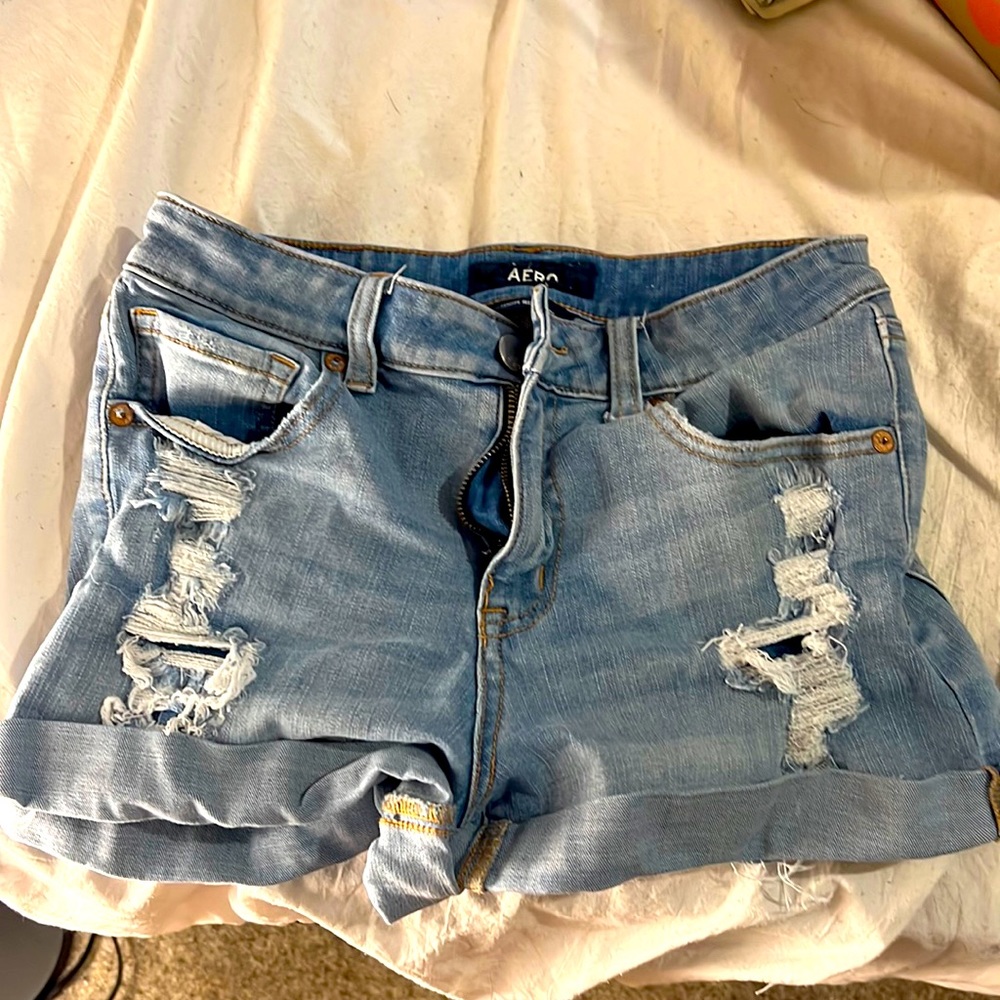 Aeropostale high rise jean shorts
